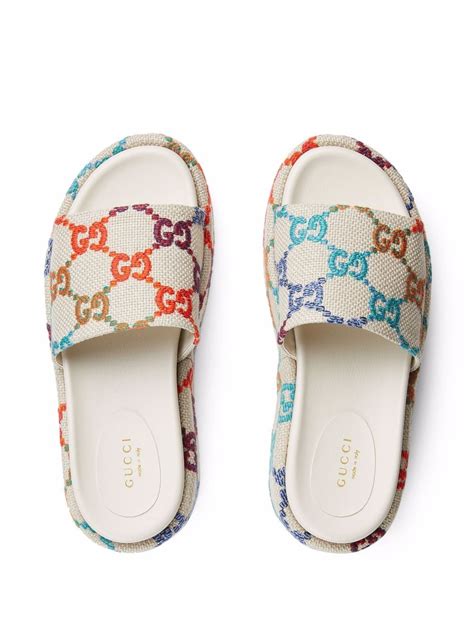 gucci platform sandals rainbow|gucci platform sandals price.